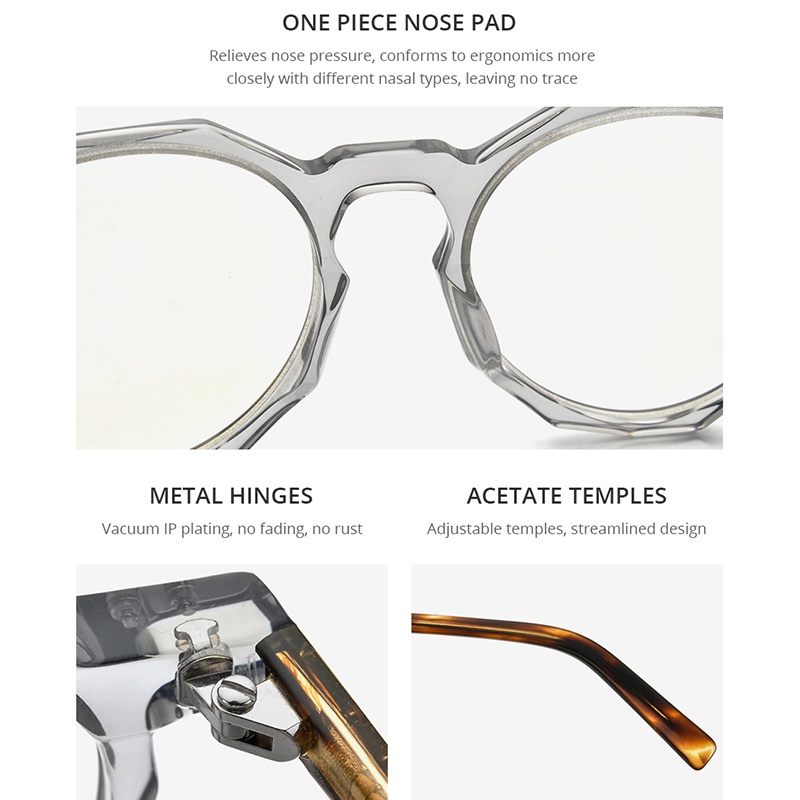 Mắt Kính Gọng Tròn Oversize Phong Cách Retro Thời Trang Cho Nam