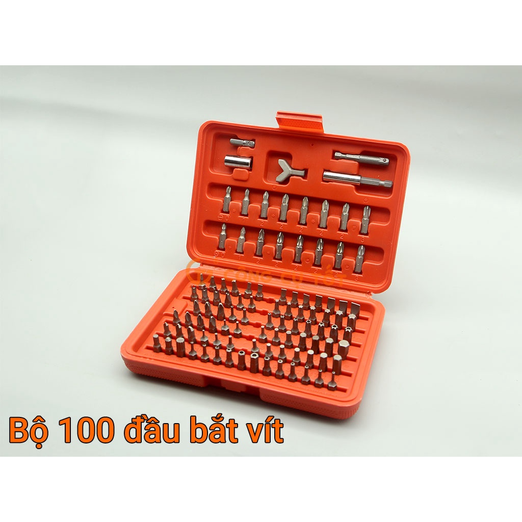 Bộ 100 đầu vặn vít thép hợp kim CR-V