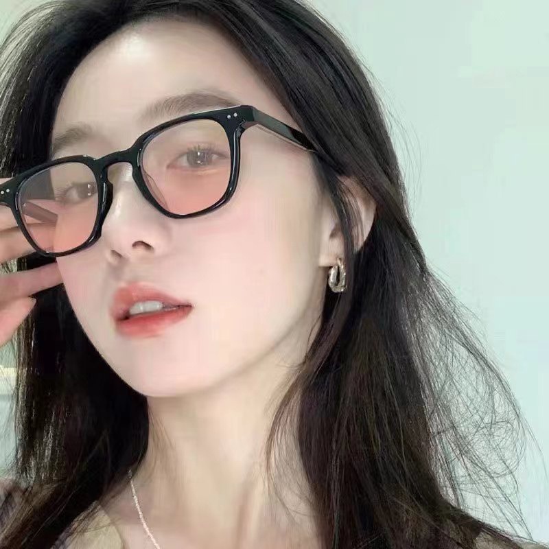 Mắt kính gọng tròn ánh hồng phong cách Ulzzang thời trang Hàn Quốc danh cho nữ mã KS21