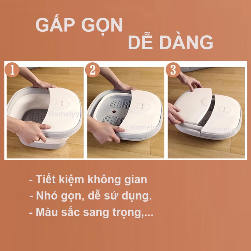 Chậu ngâm chân thông minh gấp gọn, Bồn ngâm chân massa cao cấp