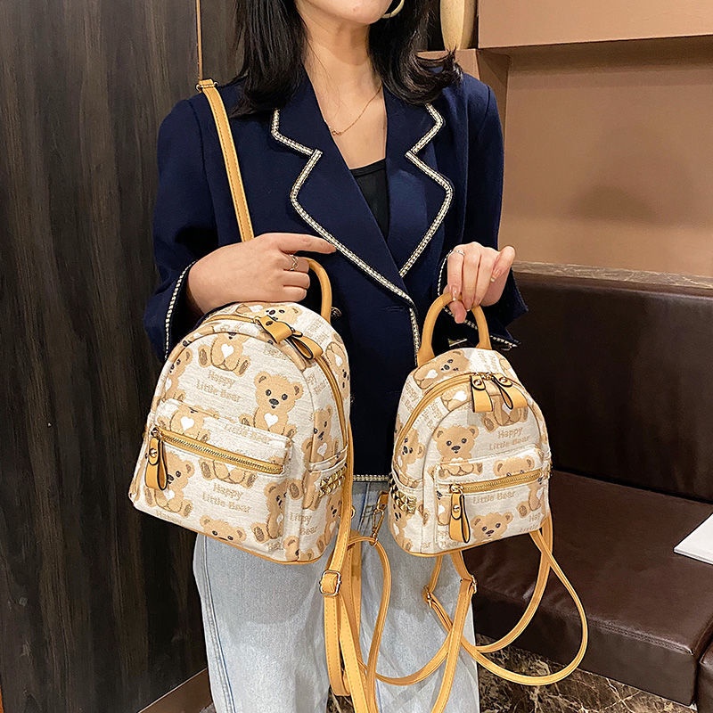 Ba lô CHUWANGLIN bằng vải canvas nhiều size tùy chọn in họa tiết thời trang cho nữ