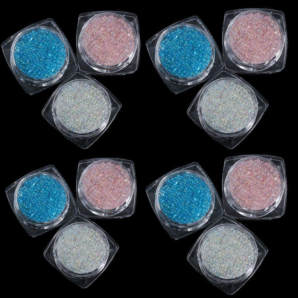 Set 2 Hộp Hạt Nhựa Bong Bóng Trang Trí Móng Tay Nghệ Thuật