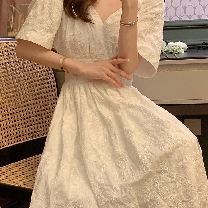 Đầm Ngắn Tay Thiết Kế Mới Xinh Xắn Thời Trang Dành Cho Nữ