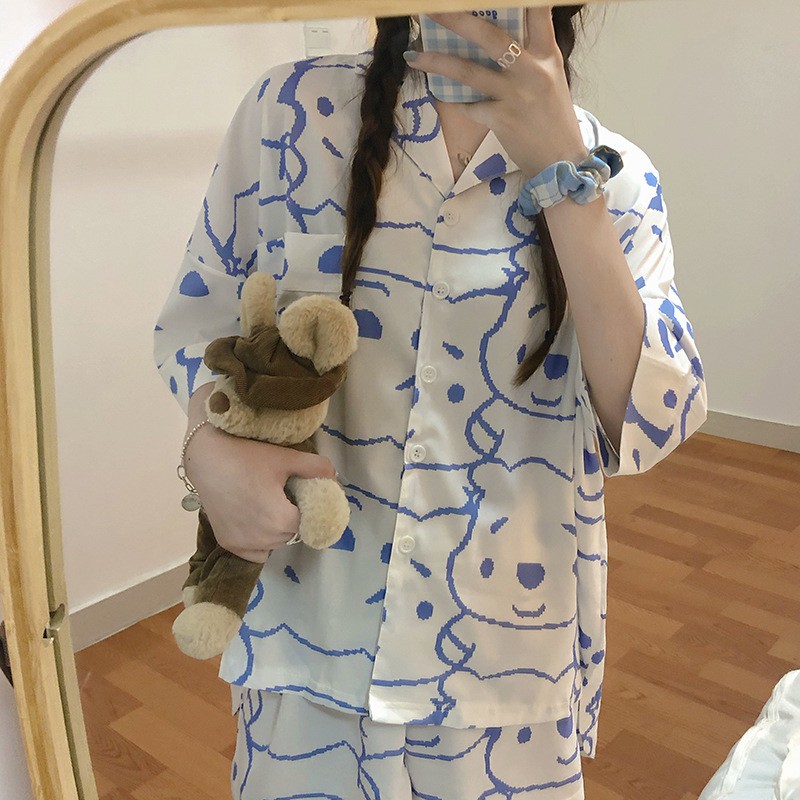 Đồ bộ nữ cotton thun cộc tay, bộ pijama cao cấp gấu koyla