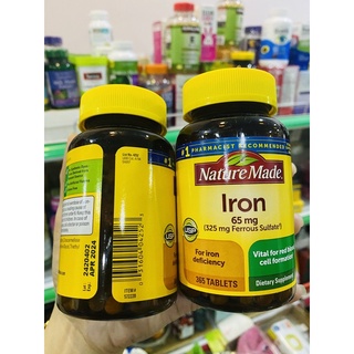 Viên uống bổ sung sắt Iron nature made 65mg của Mỹ