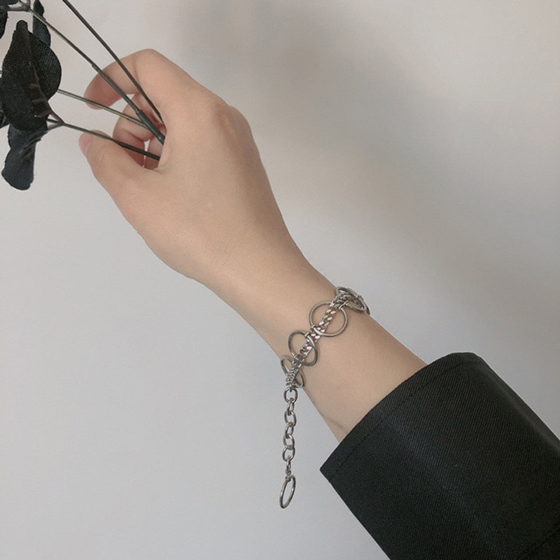 Vòng Tay Nhiều Lớp Bằng Thép Không Gỉ Thời Trang Hip Hop Đơn Giản 23558