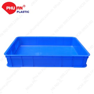 Thùng nhựa HS025 Nhựa Phú An- KT 610 x 420 x 100 mm.