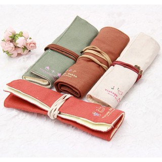Túi bút cuộn Vintage Zakka