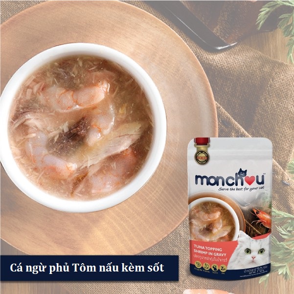 Thức ăn gói Monchou 70g cho mèo