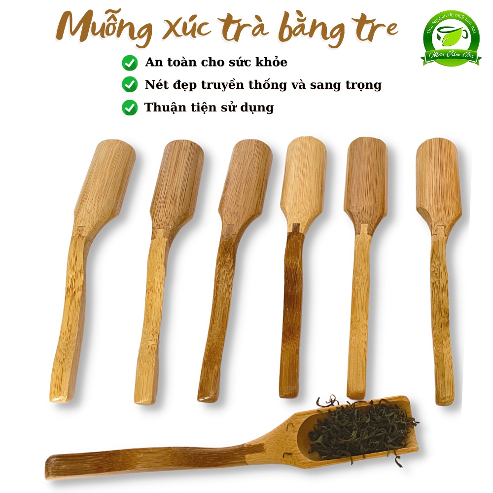 Muỗng xúc trà bằng tre , nét đẹp văn hóa trà đạo, độ dài 18 cm
