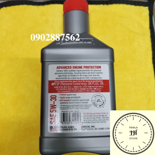 nhớt xe máy Amsoil OE 5w30 Synthetic Motor Oil (OEF) 1 lít
