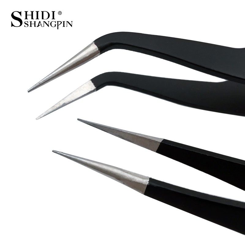 Shidishangpin 1 Nhíp Kẹp Bấm Mi Chống Tĩnh Điện Bằng Thép Không Gỉ