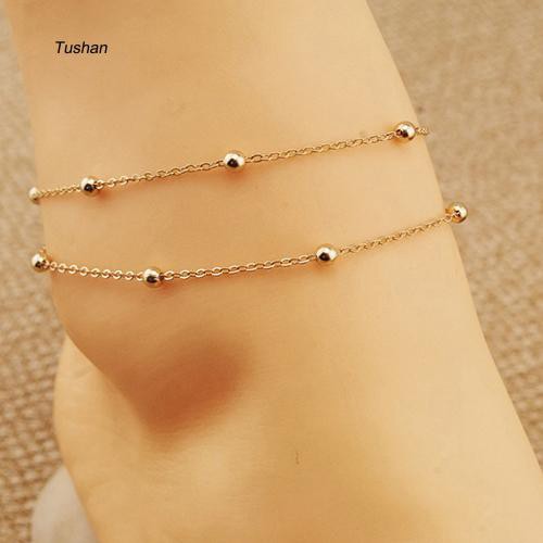 TUSH_Sexy Double Layer Bracelet Ankle Chain Anklet Hand Chain Beads Lady Jewelry Gift | BigBuy360 - bigbuy360.vn