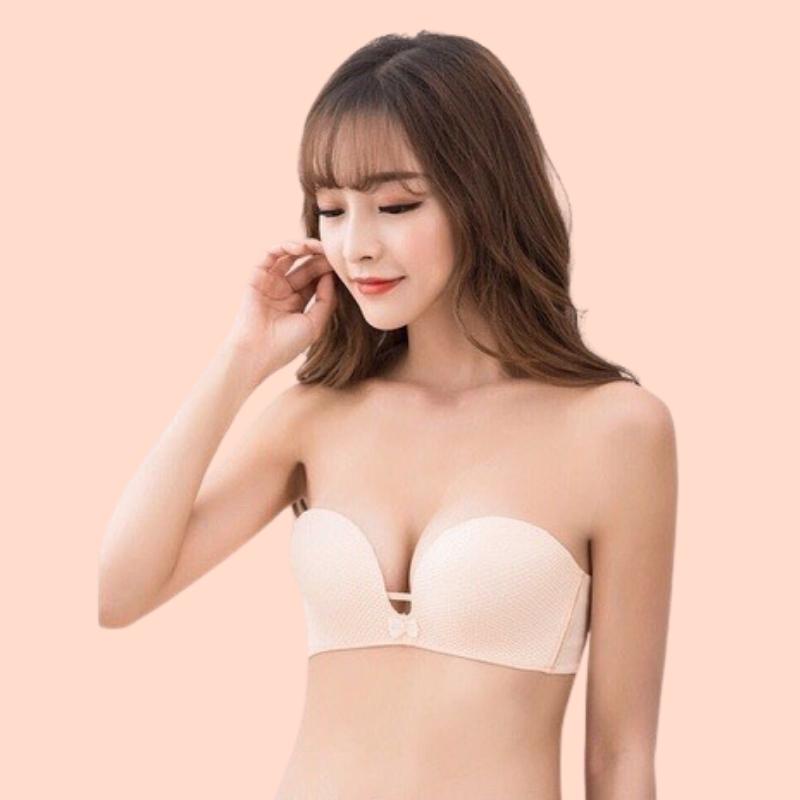 Áo Lót Nữ Không Dây Nâng Ngực Cài Sau Mút Độn Dày 2 Phân AN K18