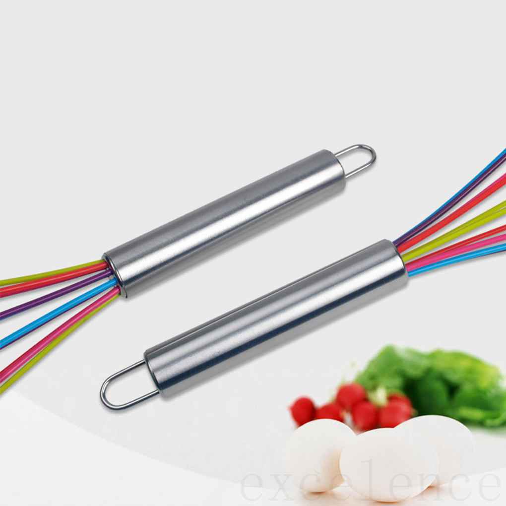 Dụng cụ đánh trứng bằng thép không gỉ phối 5 màu sáng tạo