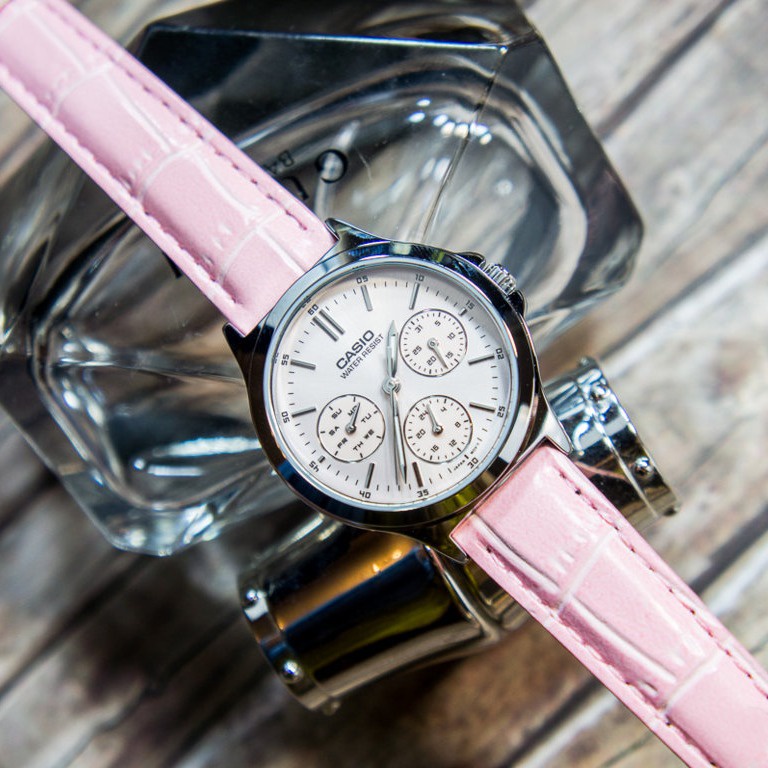 Đồng hồ Casio nữ LTP-V300L-4AUDF dây da chính hãng