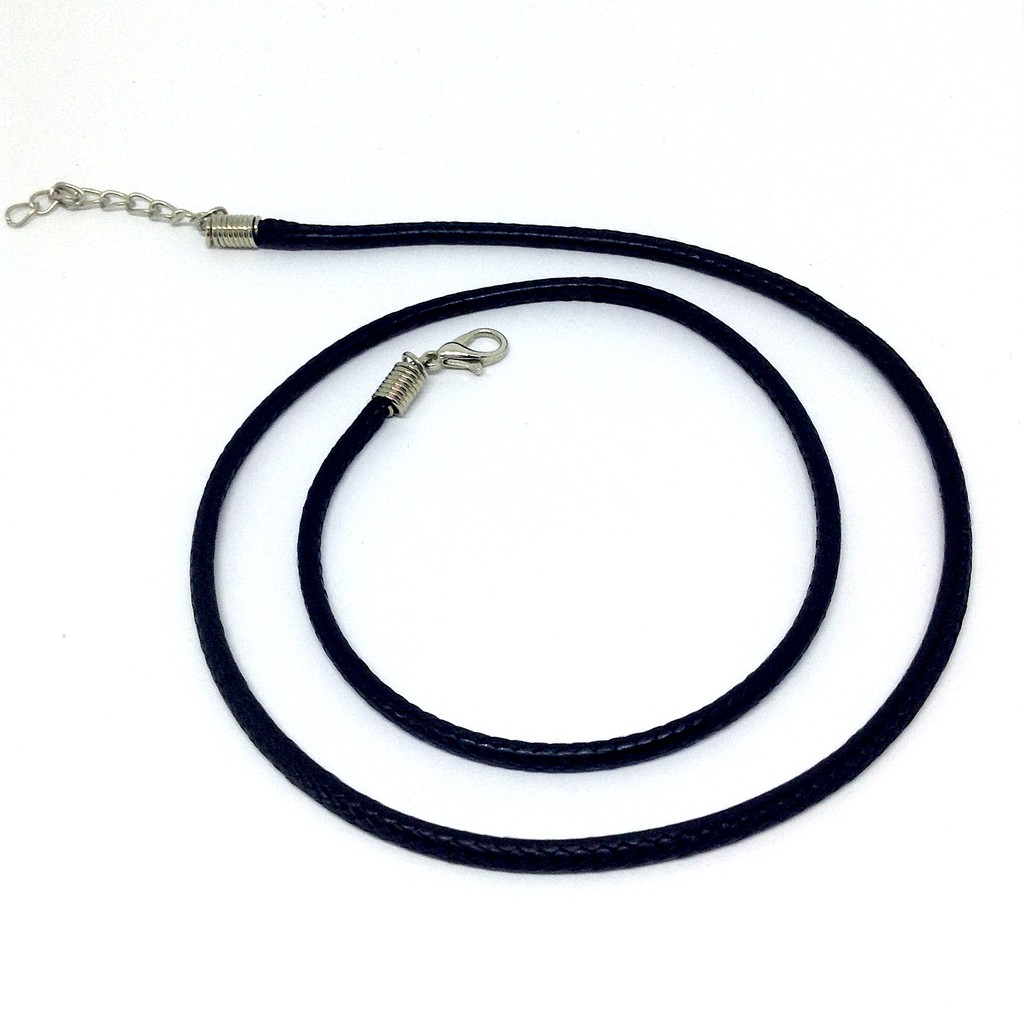 Vòng cổ dây da đen 2.5mm/3mm/4mm 50cm - Dây chuyền trơn dành cho nam nữ handmade