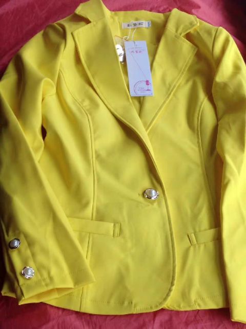 (Sẵn xanh than S )Áo vét công sở cao cấp có cúc ngọc (hàng order) | BigBuy360 - bigbuy360.vn