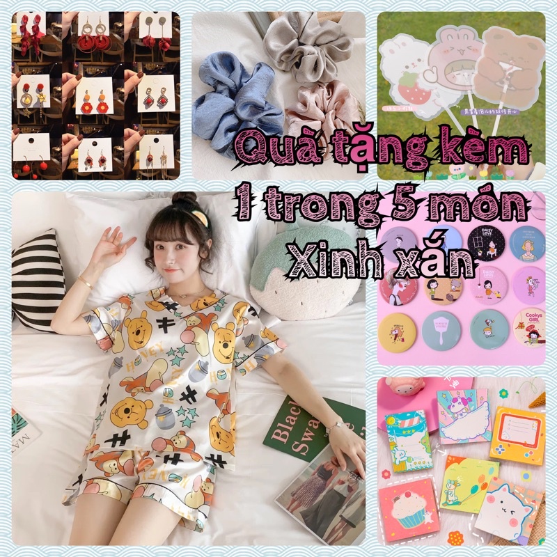 2️⃣ ☘️ [QUÀ TẶNG] [Hình thật] [Bigsize 3XL-5XL] [RẺ VÔ ĐỊCH] Đồ ngủ/mặc nhà/pyjama lụa đùi cổ tim.