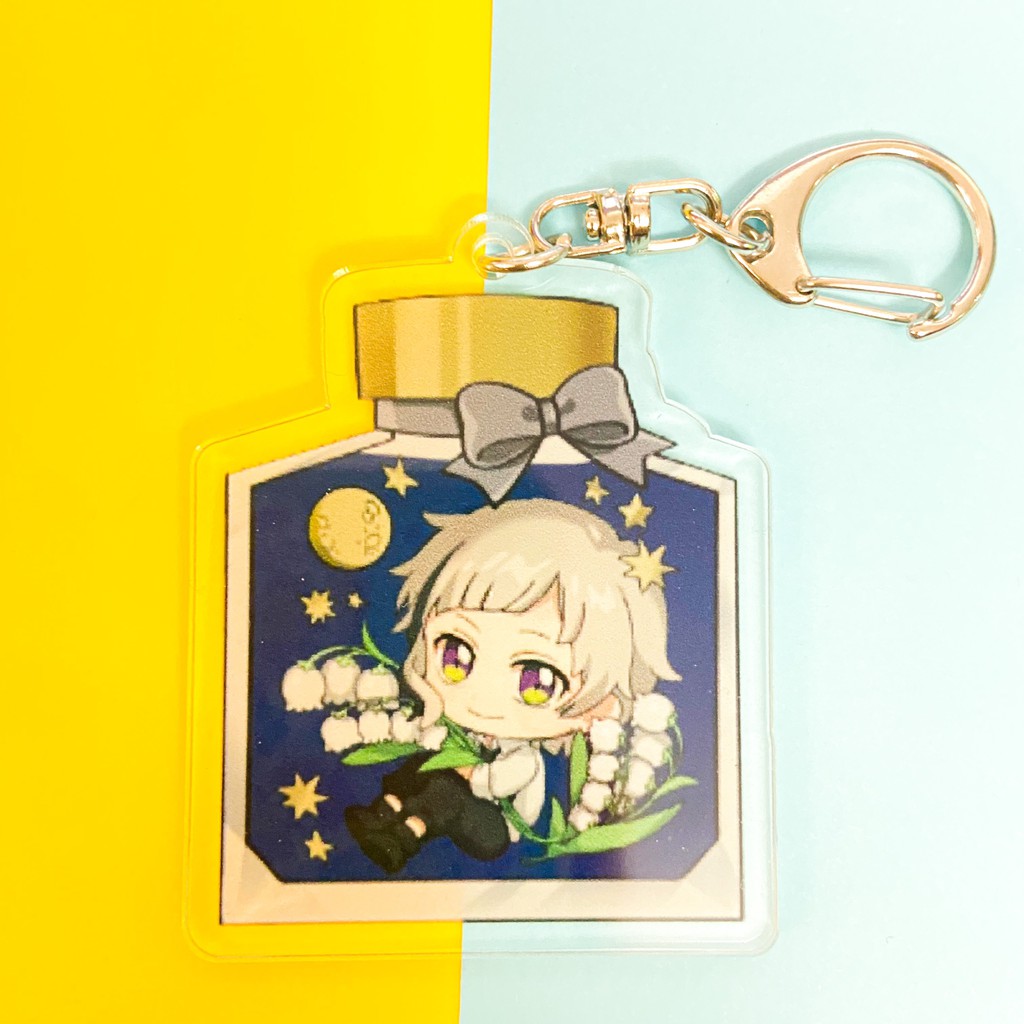 ( Mica trong acrylic ) Móc khóa BUNGOU STRAY DOGS VĂN HÀO LƯU LẠC VER BÌNH HOA quà tặng xinh xắn dễ thương