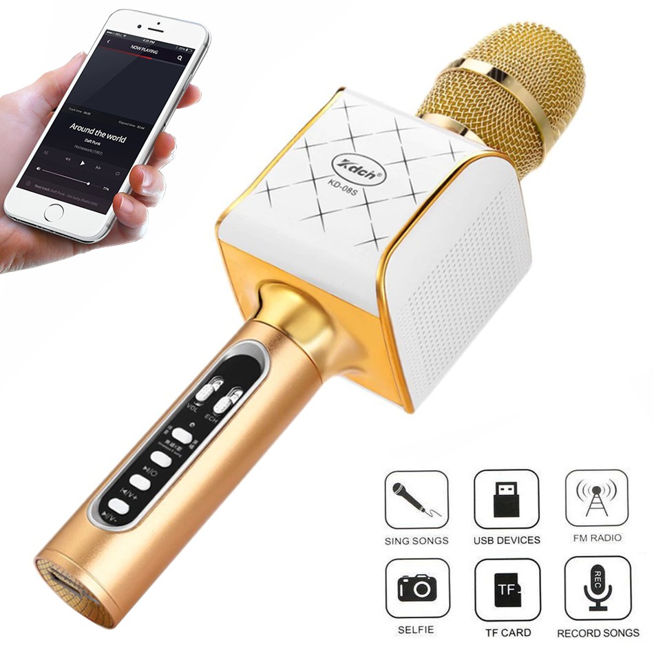 Micro hát Karaoke Kèm Loa bluetooth KD08S