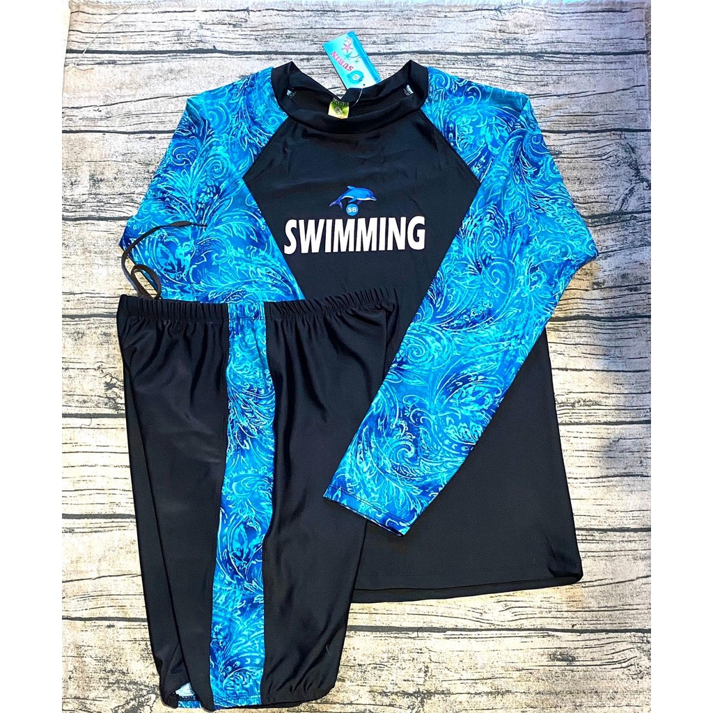 BỘ BƠI NAM TAY DÀI QUẦN LỬNG NHIỀU MÀU 35-100KG CHẤT VẢI POLY