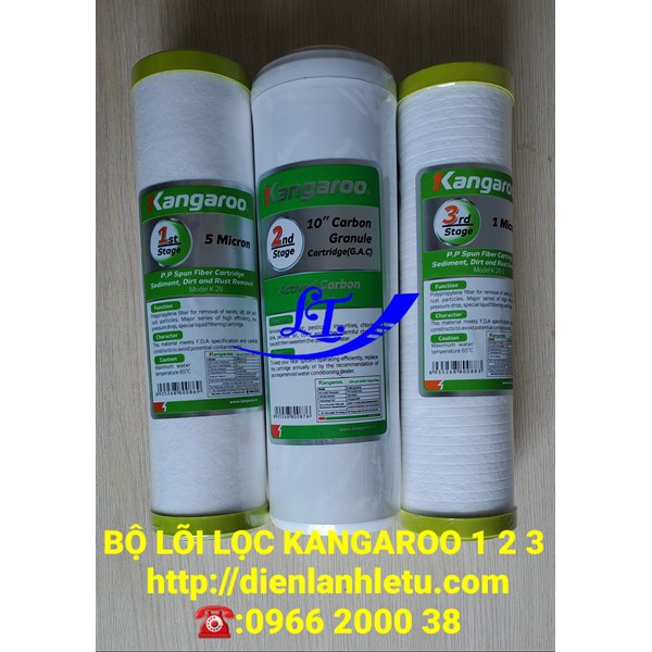BỘ LÕI LỌC MÁY LỌC NƯỚC KANGAROO 1, 2, 3  - HÀNG CHÍNH HÃNG