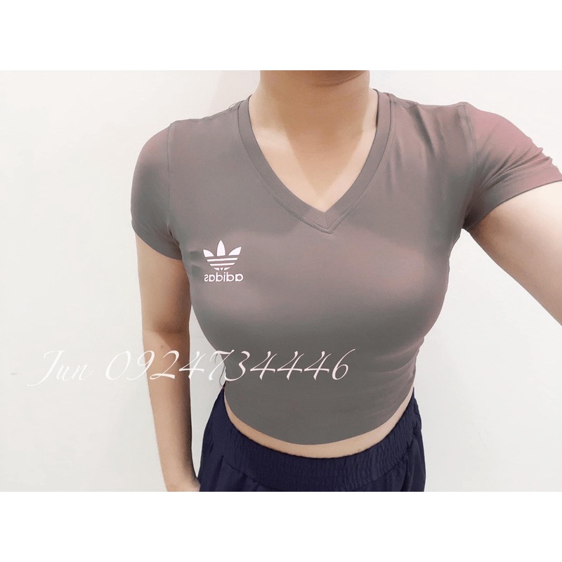 Áo croptop Das phối lưới phía sau tập gym yoga