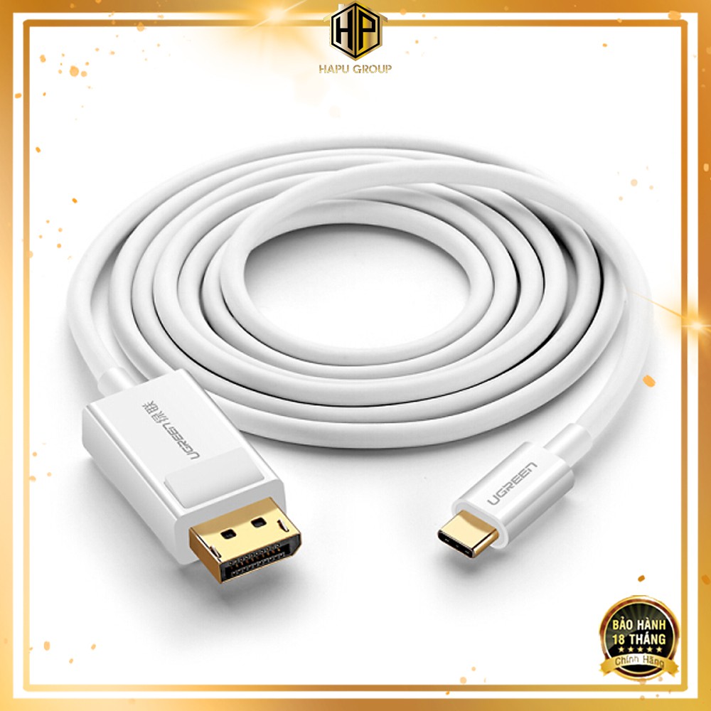 Cáp chuyển đổi USB Type C to Displayport Ugreen 40420 dài 1,5m hỗ trợ 4K chính hãng - Hapugroup