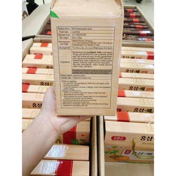 NƯỚC HỒNG SÂM LÊ- RED GINSENG PEAR (50ml x30 gói )