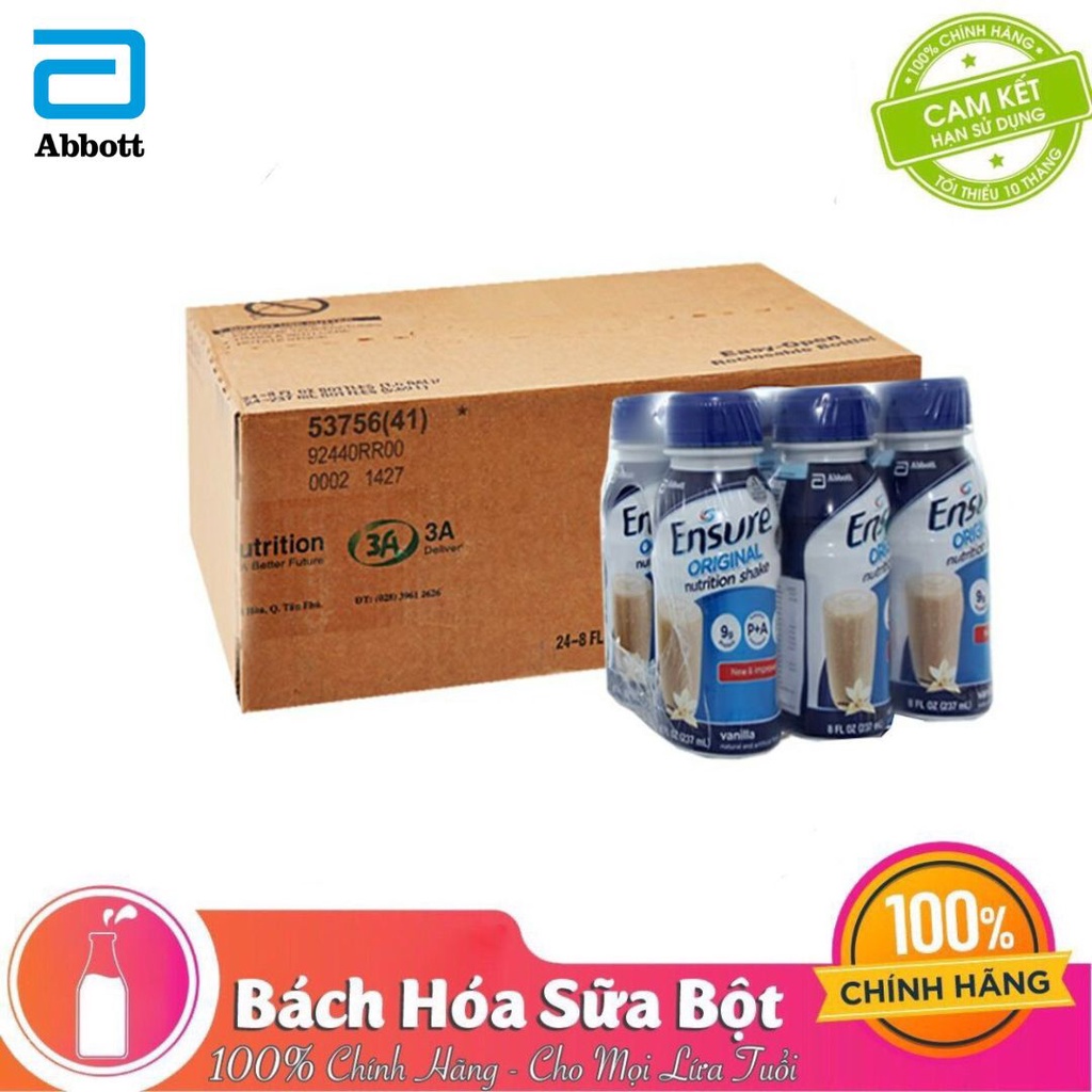 Sữa Nước Abbott Ensure Liquid Vanilla 237ml - Lốc 6 Chai (Date: 08/2024)