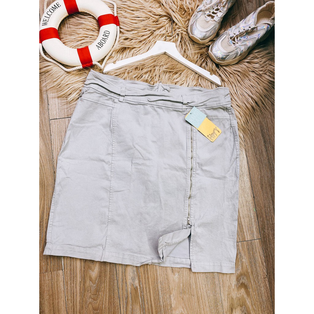 chân váy jean khóa kéo xẻ gối bigsize (ms: VNXK-10)