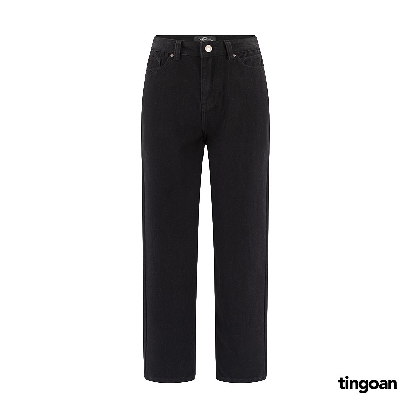 [Mã WABRTN02 giảm 10% đơn 250K] Quần cullotes bò đen tingoan DUA LIPA JEANS/BL