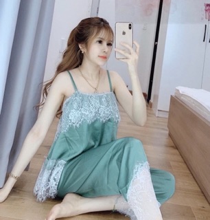 SET BỘ NGỦ 2 DÂY SATIN LỤA PHỐI REN CAO CẤP