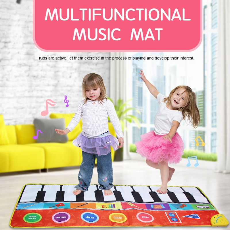 148*60cm Oversized Baby Musical Play Mat Children Educational Piano Music Carpet Toys