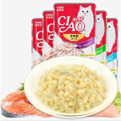 Pate/ Thức ăn ướt Ciao gói 60g đủ vị thơm ngon, kích thích ăn uống và giàu dinh dưỡng dành cho mèo mọi lứa tuổi