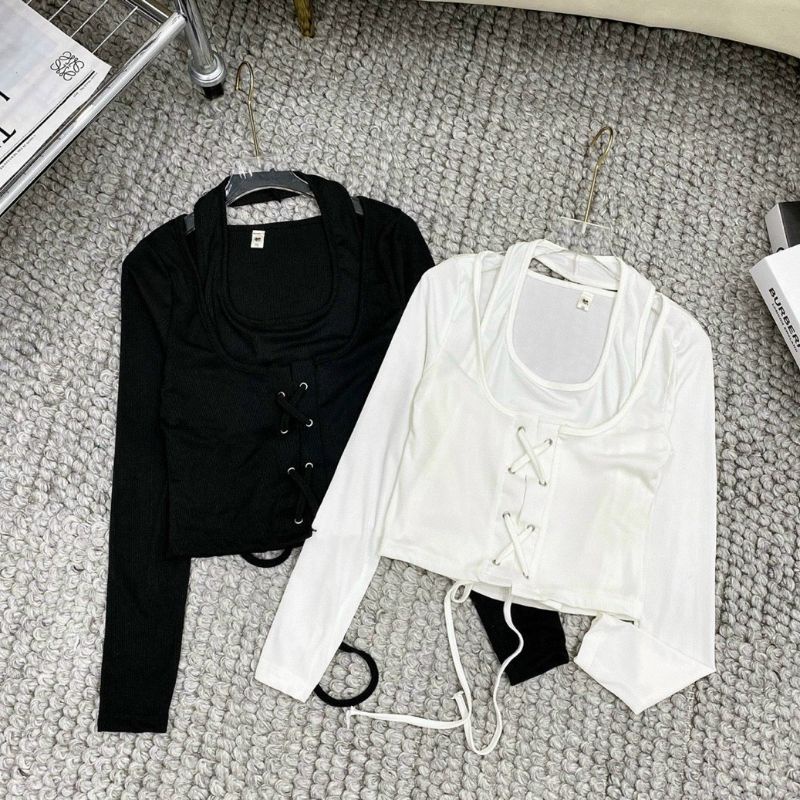 Sét áo cặp bấm lỗ đan dây _có thể mặc tách rờiA15