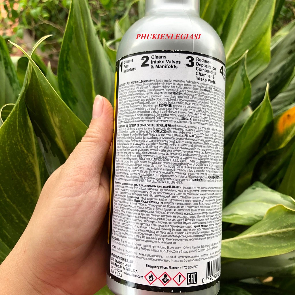 Súc Béc Dầu ABRO FUEL SYSTEM CLEANER 473ml xe oto