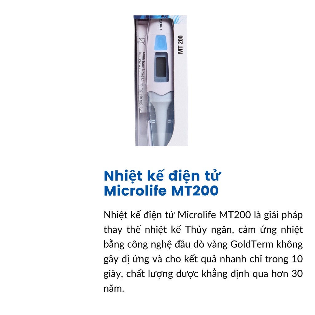 Nhiệt kế điện tử Microlife MT200 đo nhiệt độ cơ thể trong vòng 10 giây - Hàng chính hãng