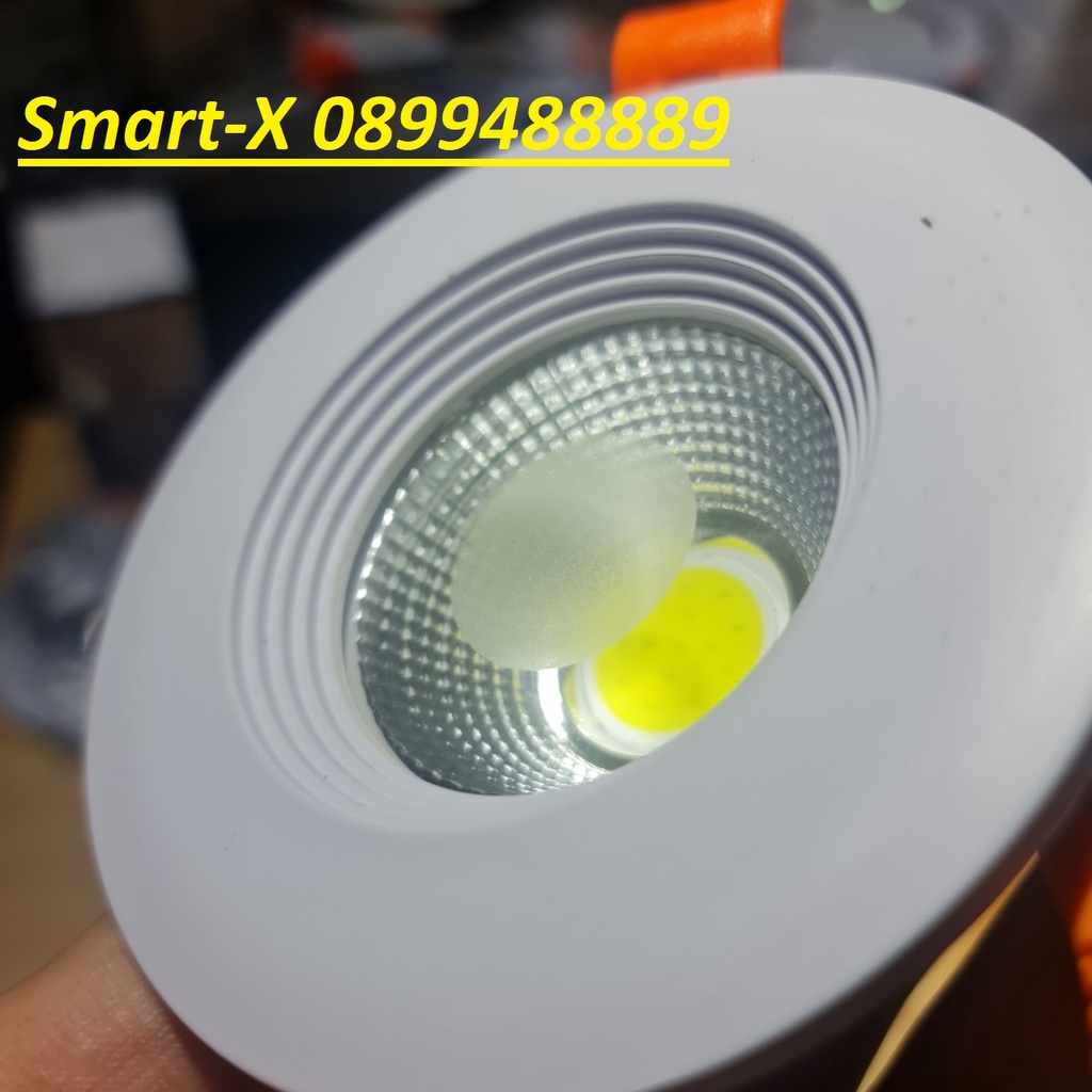 Đèn led âm trần mắt trâu cao cấp Spotlight COB 7w phi 75 , lắp trần thạch cao,tủ trang trí ánh sáng trắng , vàng