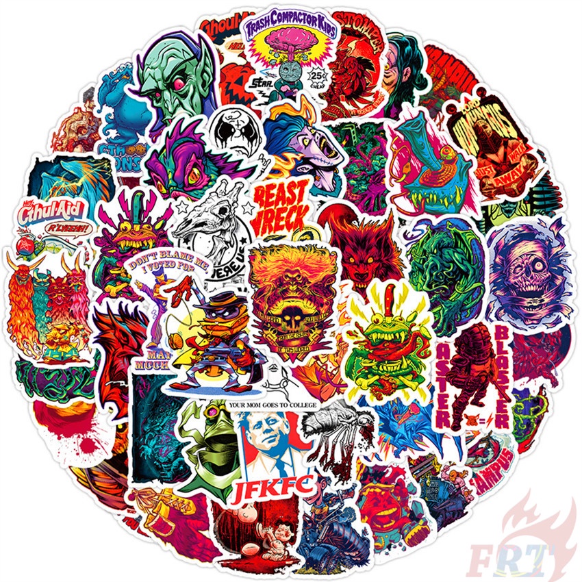 ❉ Quái vật. Hình Dán Quái Vật Nghệ Thuật Series 01 ❉ Bộ 50 Sticker Chống Thấm Nước Họa Tiết Doodle Hợp Thời Trang