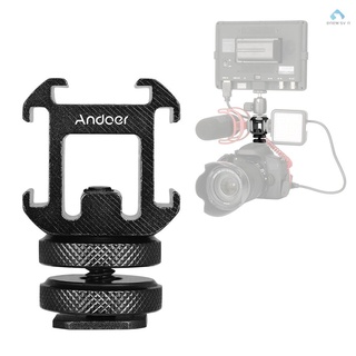 Andoer 3 Cold Shoe Mount Adapter On-Camera Mount Adapter for DSLR Camera for LED Video Light Microphone Monitor