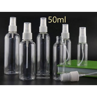 Chai xịt phun sương 50ml - chai chiết mỹ phẩm trong suốt - chai nước hoa, tinh dầu