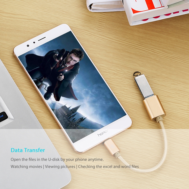 Android OTG Cáp loại C Bộ chuyển đổi sang USB 2.0 cho bàn phím trò chơi chuột U-Disk