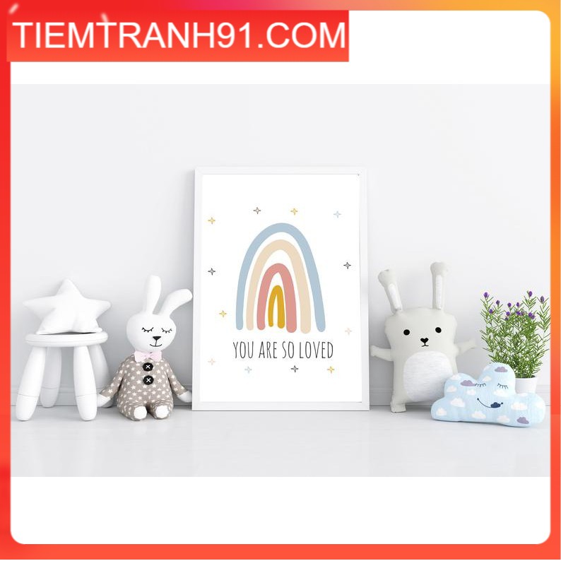 Tranh treo tường | Tranh cho bé-Pastel Rainbow Print,You are so Loved 42 , tranh canvas giá rẻ