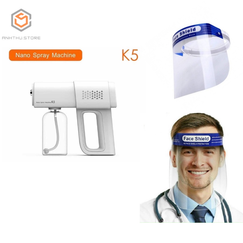 Súng Xịt Khử Khuẩn Cầm Tay K6 Công Nghệ Phun Nano Có 8 Đèn Tia UV Khử Trùng Hiệu Quả,Tặng Kính Chắn Giọt Bắn
