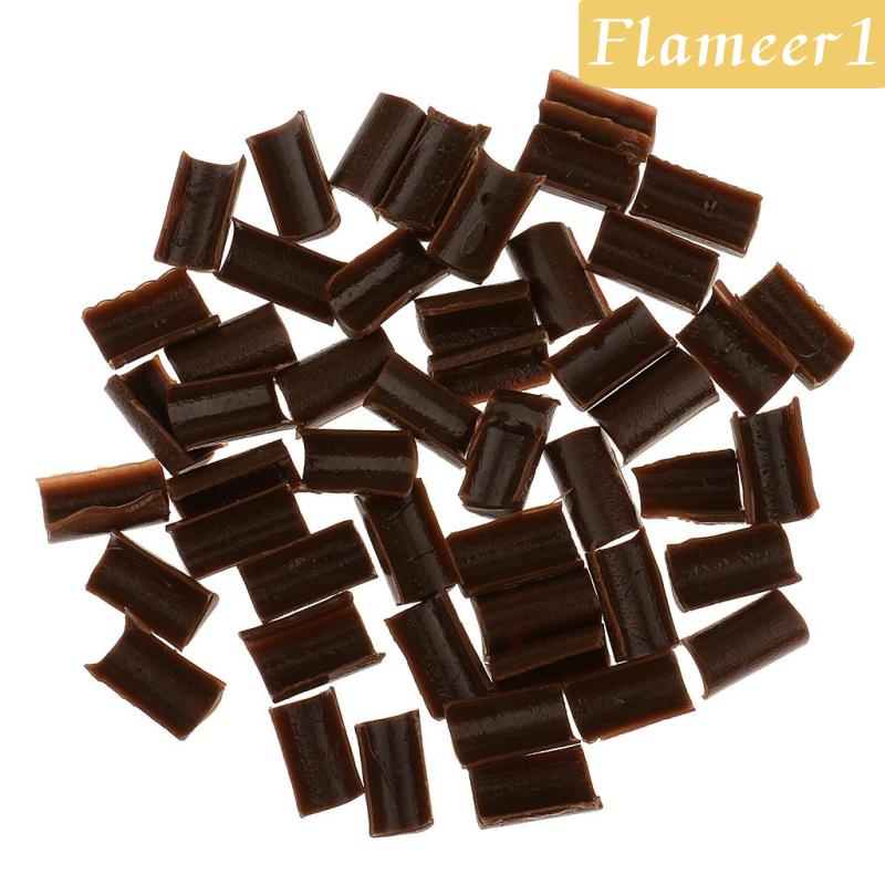 1 [Fireameer1] 50 Keo Dán Móng Tay Keratin Cho Tóc Nối Thẳng Đầu Chữ U Màu Vàng