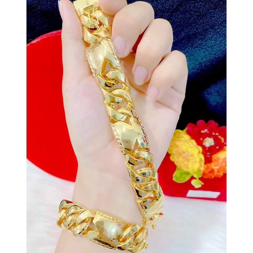 Lắc Tay Nam Xích Nam Tính Mạ Vàng 18K Cực Bền Màu Mẫu 03.137LL0304  - Có thể tháo ngắn tùy ý nhé quý khách