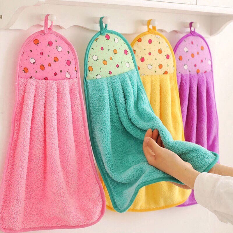 Khăn lau tay, lau bát nhà bếp siêu thấm nước, có móc treo 22x36cm LATUBO NPP g20shop