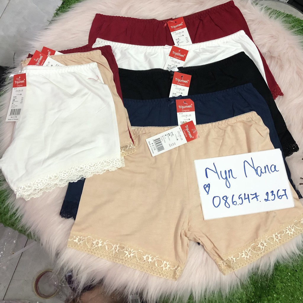 Quần Mặc Váy Cotton Phối Ren Trijumrh